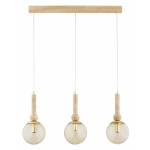 LAMPA WISZĄCA ALFA ARUNO DREWNIANA & ZŁOTA 3xE14  /  62674