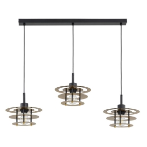 LOFTOWA LAMPA WISZĄCA ALFA ZARIA CZARNA & ZŁOTA 3xE27  /  62675