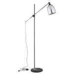 LAMPA STOJĄCA ALFA INDRA CZARNA & SREBRNA 1xE27  / 9297