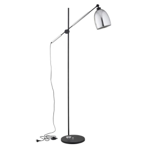 LAMPA STOJĄCA ALFA INDRA CZARNA & SREBRNA 1xE27  / 9297