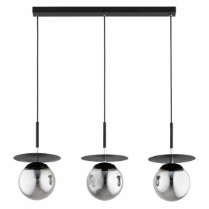 LAMPA WISZĄCA ALFA QEENCY CZARNA & SREBRNA 3 x E14 / 62684
