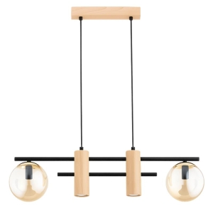 LAMPA WISZĄCA ALFA NEDA DREWNIANA 2 x E14 & 2 x GU10 / 63465