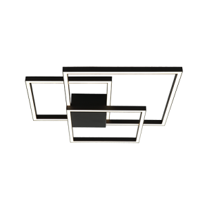LAMPA SUFITOWA LED 2023 48W 3000K SAGRE BLACK ALUMINUM - AKRYL LED | 48W | 3000K | 3360Lm | CRi 80 | Triak ściemniający