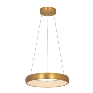 2046 LED LAMPA WISZĄCA WEWNĘTRZNA 32W 3000K GOLD ALUMINIUM - AKRYL LED | 32W | 3000K | 1800Lm | CRi 80 | Triak ściemniający