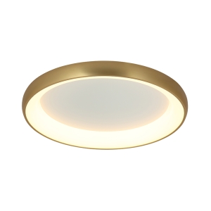 LAMPA SUFITOWA LED 2058 55W 3000K ZŁOTA MATOWA ALUMINIUM - AKRYL LED | 55W | 3000K | 4080Lm | CRi 80 | Triak ściemniający