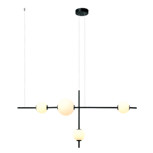 20131 LAMPA WISZĄCA LED 19W 3000K BLACK METAL - OPAL GLASS