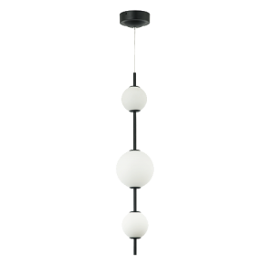20132 LAMPA WISZĄCA LED CREEPY 13W 3000K BLACK METAL - OPAL GLASS