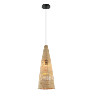 20154 LAMPA WISZĄCA 1XE27 MAX 40W METAL - NATURALNY BAMBUS