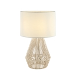 LAMPA STOŁOWA 20235 E27 MAX 40W METAL - PRZĘDZA - LEN