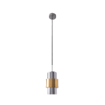 LAMPA WISZĄCA 22001 – ZŁOTO MATOWE I CHROMOWANE SZKŁO