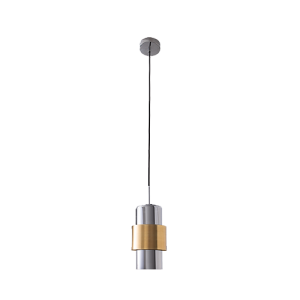 LAMPA WISZĄCA 22001 – ZŁOTO MATOWE I CHROMOWANE SZKŁO