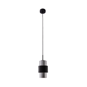 LAMPA WISZĄCA 22002 – CZARNA MATOWA I CHROMOWANE SZKŁO