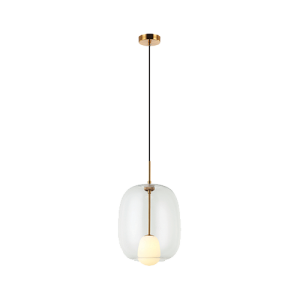 LAMPA WISZĄCA 22057 – G9 7W, SATYNOWA CZERŃ, OPALOWE I PRZEZROCZYSTE SZKŁO
