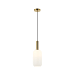 LAMPA WISZĄCA 22070 – E27 40W, MATOWE ZŁOTO I OPALOWE SZKŁO