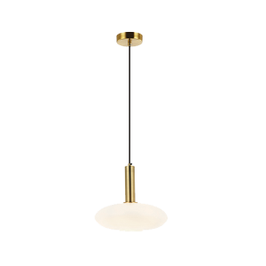 LAMPA WISZĄCA 22072 – E27 40W, MATOWE ZŁOTO I OPALOWE SZKŁO