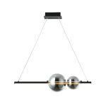 LAMPA WISZĄCA LED 22109 – 13W, 3000K, 1100 LM, CZARNA / BARWIONE SZKŁO
