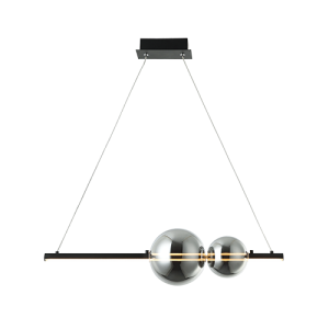 LAMPA WISZĄCA LED 22109 – 13W, 3000K, 1100 LM, CZARNA / BARWIONE SZKŁO