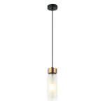 LAMPA WISZĄCA 22137 SAGRE – E14, 8W MAX, CZARNA / ANTYCZNY MOSIĄDZ / MATOWE SZKŁO