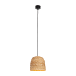 LAMPA WISZĄCA 22166 – 1xE27, CZARNY METAL, NATURALNA PLECIONKA
