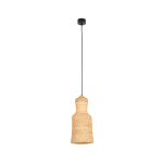 LAMPA WISZĄCA 22168 – 1xE27, CZARNY METAL, NATURALNA PLECIONKA