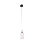 LAMPA WISZĄCA 22215 – 1xE27, 40W MAX, MATOWE ZŁOTO / BIAŁY MARMUR / OPALOWE SZKŁO
