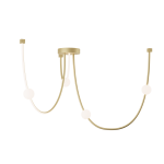 Lampa wisząca LED 22248 – 42W, 3000K, matowe złoto i opalowe szkło