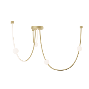 Lampa wisząca LED 22248 – 42W, 3000K, matowe złoto i opalowe szkło