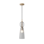 Lampa wisząca 23008 – eleganckie połączenie szkła i metalu w stylu vintage