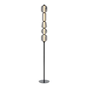 Lampa stojąca LED 23064 17W 3000K – czarna metalowa podstawa i przyciemniane szkło