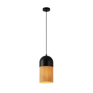 Lampa sufitowa 23071 E27 11W – czarny metal i naturalny papier