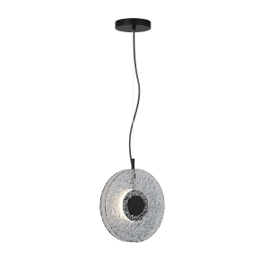 Lampa wisząca LED 23072 8W 3000K – czarny metal i matowe szare szkło