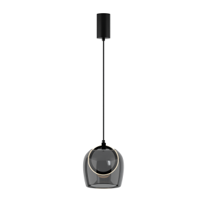 Lampa wisząca LED 23078 6W 3000K – czarny metal i przyciemniane szare szkło