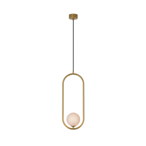 Lampa wisząca 23135 G9 – metaliczne złoto z opalowym szkłem