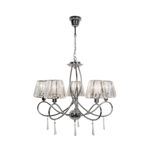 Lampa wisząca Paria P15090-5 – chrom z transparentnymi elementami