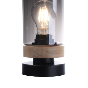 Lampa stołowa PASQUAL 11310-18 – czarny / drewno