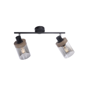 Lampa sufitowa / kinkiet PASQUAL 11312-18 – czarny / drewno
