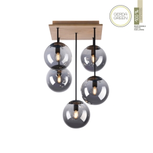 Lampa sufitowa GREEN WIDOW 11395-79 – czarny / drewno