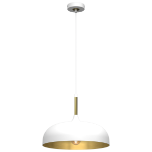 Lampa wisząca Lincoln 1xE27 35cm Biały/Złoty I MLP8031
