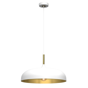 Lampa wisząca Lincoln 1xE27 45cm Biały/Złoty I MLP7899