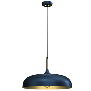 Lampa wisząca LINCOLN BLUE/GOLD 1xE27 45cm I MLP7901