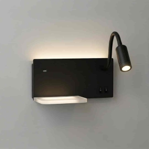 Lampa nocna z półką Shelf Led 4W+5W+2W prawa Czarny I  ML2887