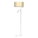 Lampa podłogowa Marshall 1xE27 + 1x mini GU10 Biały / Rattan I MLP7492