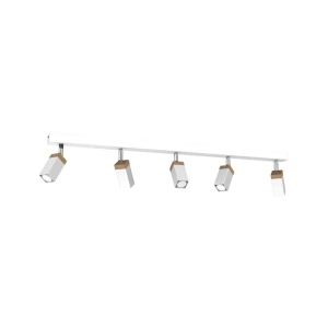Lampa sufitowa SOLO SAWN WHITE / PATINATED WOOD 5x mini GU10 I  MLP7480