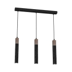 Lampa wisząca SOLO SAWN BLACK / PATINATED WOOD 3x mini GU10 I  MLP7470
