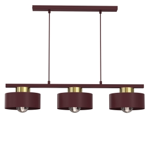 Lampa wisząca MARTI bordo, złoty połysk 3xE27 / 9702