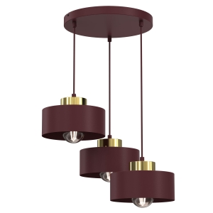 Lampa wisząca MARTI bordo, złoty połysk 3xE27 / 9703