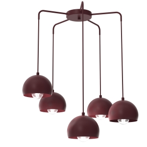 Lampa wisząca SOOL bordo 5xE27 / 1953
