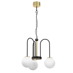 Lampa żyrandol Cambridge czarny, mosiądz szczotkowany / 3199