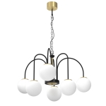 Lampa żyrandol Cambridge czarny, mosiądz szczotkowany / 3200