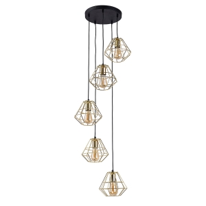 DIAMOND GOLD LAMPA WISZĄCA 5 PŁ KOŁO